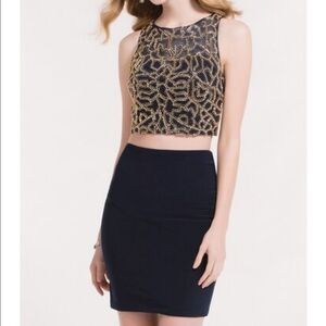 Alyce navy 2 piece new 4 short dress prom cocktail